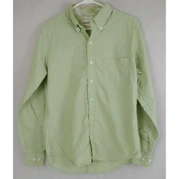 BKE 67 Mens Button Up Long Sleeve Solid Light Green Dress Shirt Size Medium - Picture 1 of 6